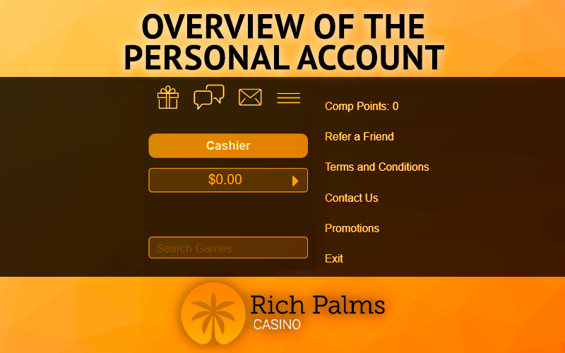 Personal profile element on the Rich Palms website